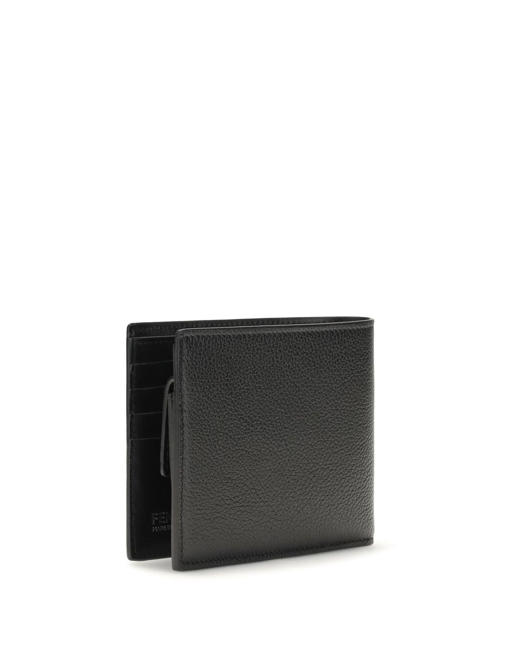Fendi Gray Leather Bifold Wallet for men