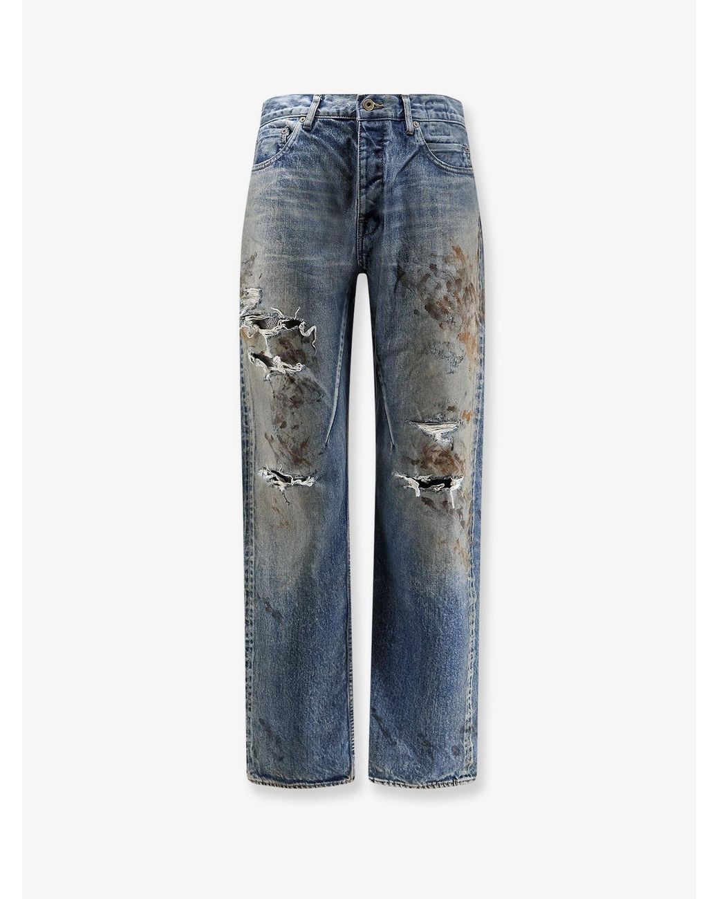 Rick Owens Blue Jeans With Used Effect for men