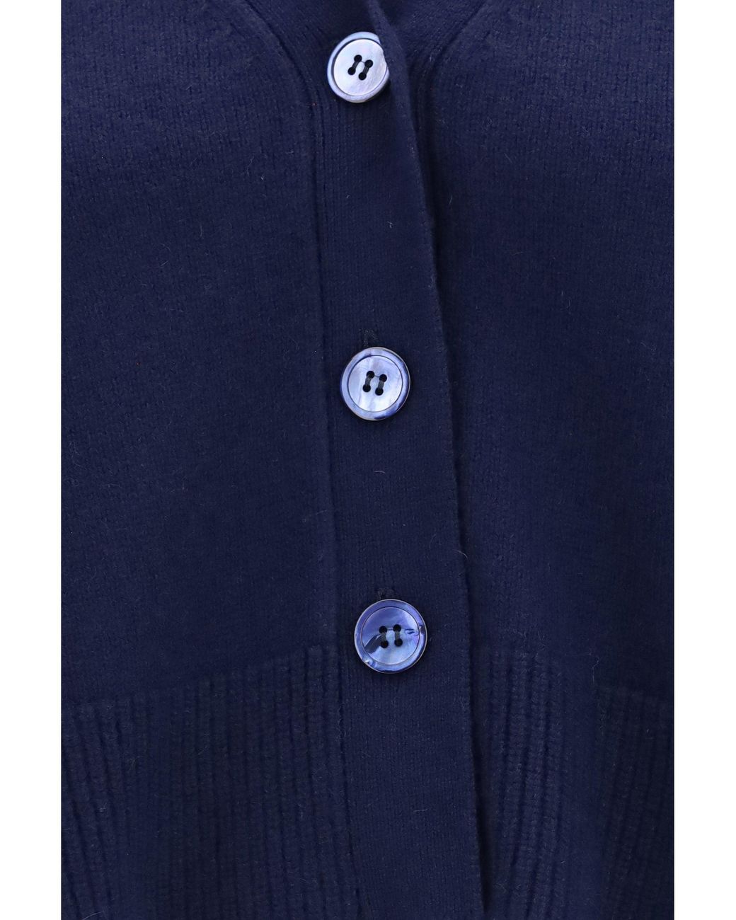 Verybusy Blue Cashmere V-Neck Buttoned Cardigan Cosmos
