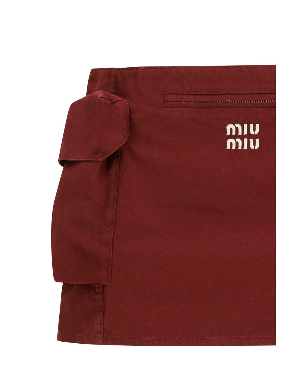 Miu Miu Red Cotton Mini Skirt