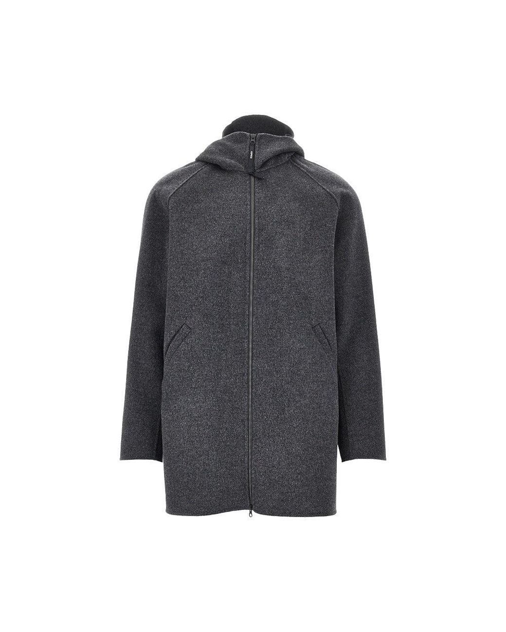 Aspesi Gray Double Wool Coat for men