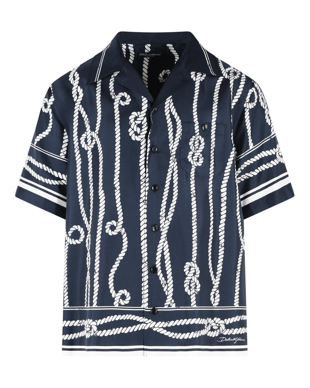 Dolce & Gabbana Blue Dolce & Gabbana 'Corde' Silk Shirt for men
