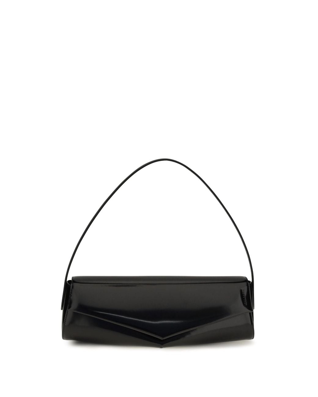 Jil Sander Black Kante Leather Shoulder Bag