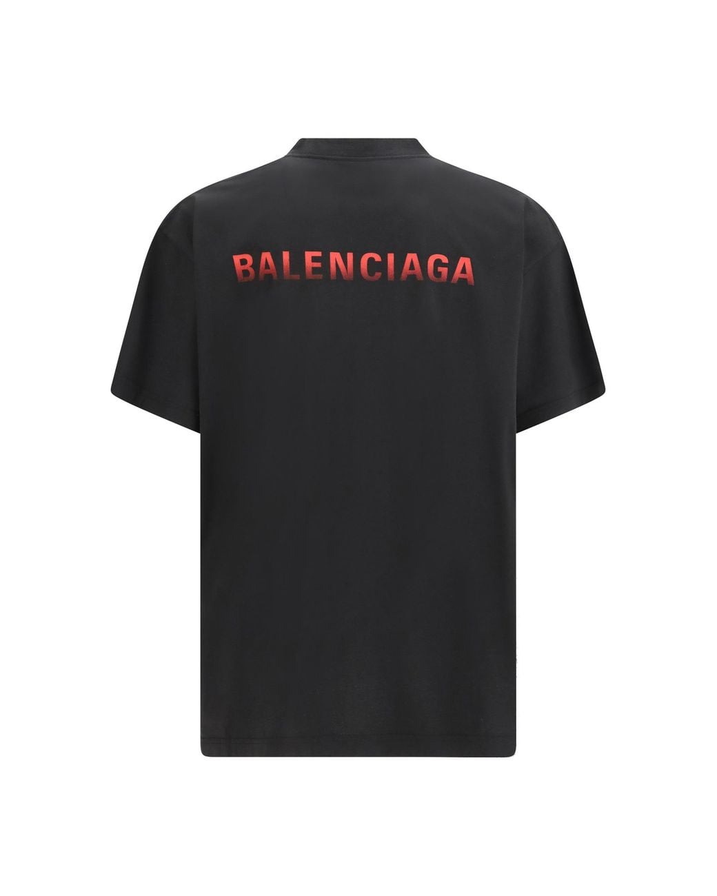 Balenciaga Black Cotton Logo T-Shirt for men