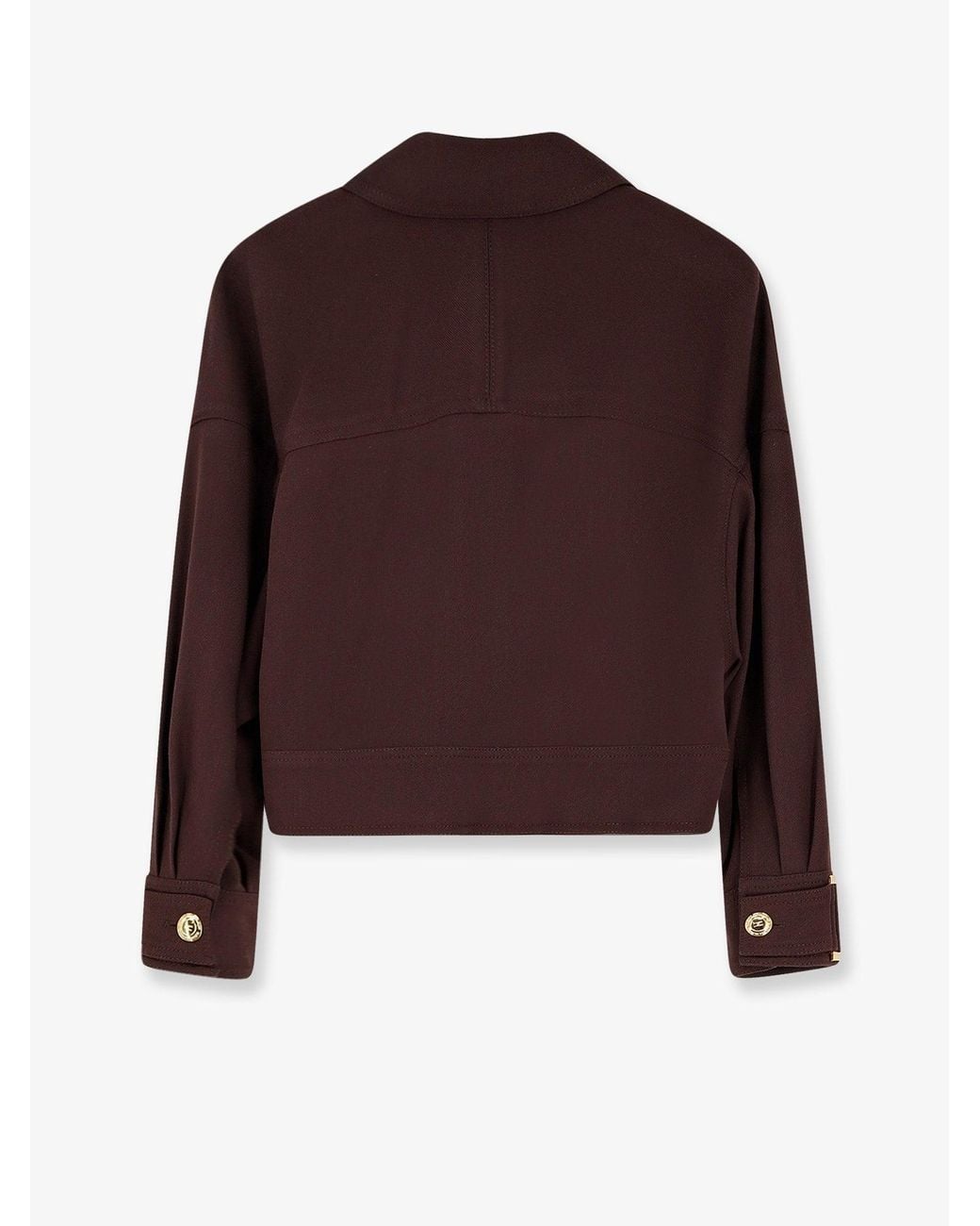 Elisabetta Franchi Brown Cropped Viscose Jacket