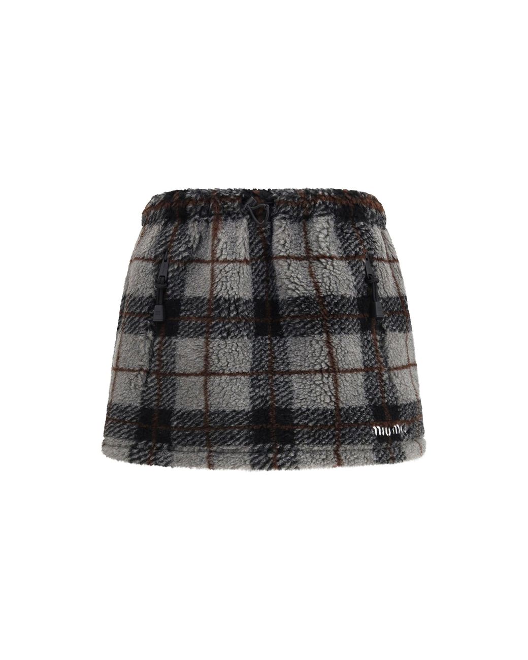 Miu Miu Black Check Mini Skirt