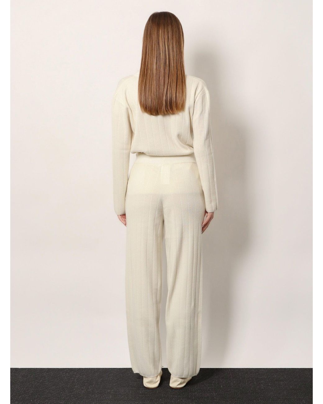 Max Mara White Jardin Cashmere Trousers