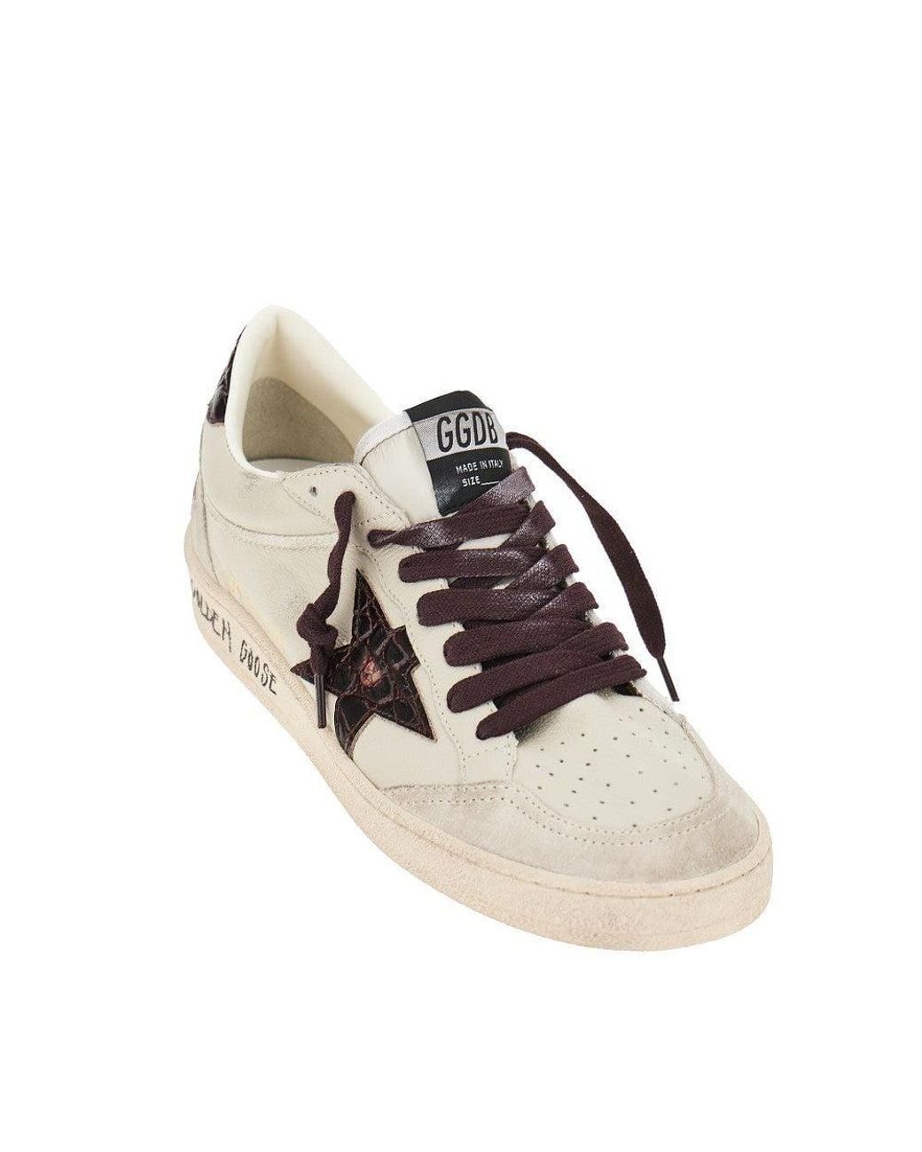 Golden Goose Deluxe Brand Natural 'Ballstar' Leather Sneakers for men