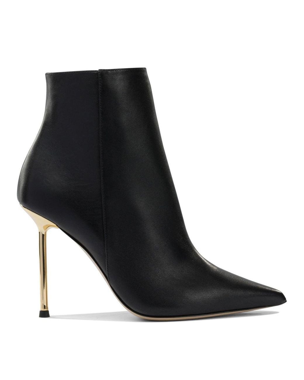 Ninalilou Black Laelen Calf Leather Heeled Ankle Boots
