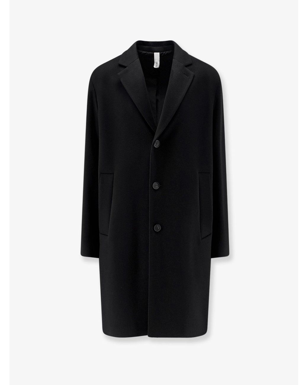 Hevò Black Cassano Virgin Wool Coat for men