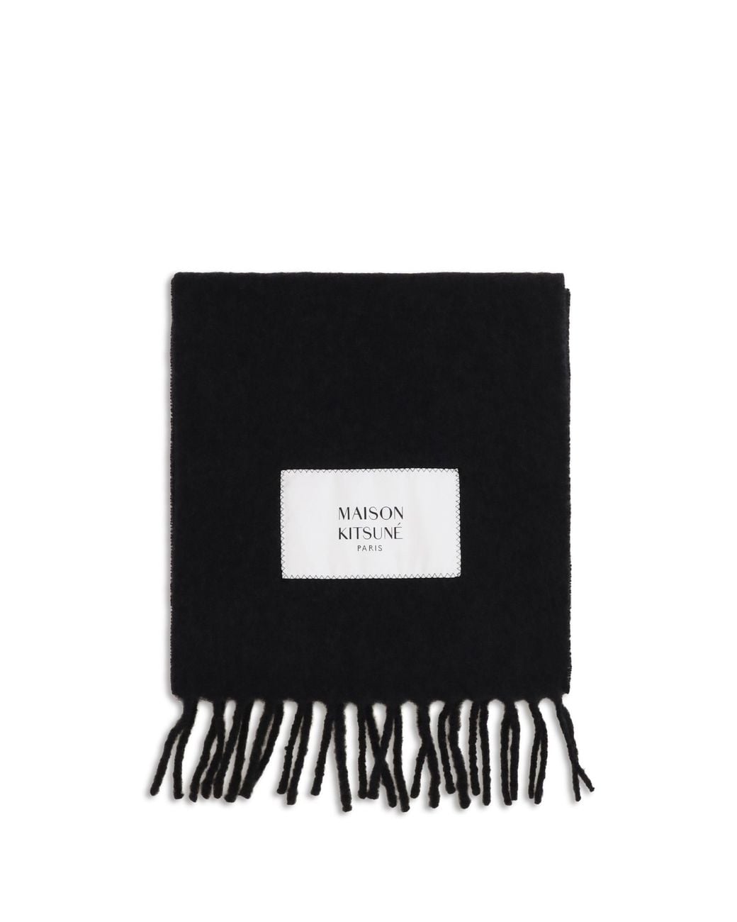 Maison Kitsuné Black Baby Alpaca Scarf for men