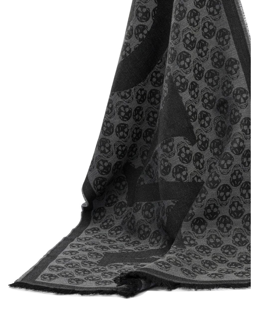 McQueen Black Scarf Multi Logo 35X190 for men