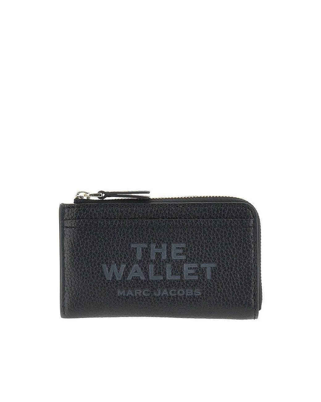Marc Jacobs Black Grained Leather Zip Wallet