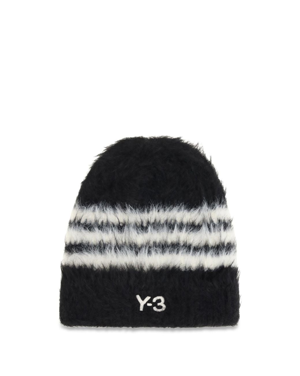 Y-3 Black Beanie Stripes for men