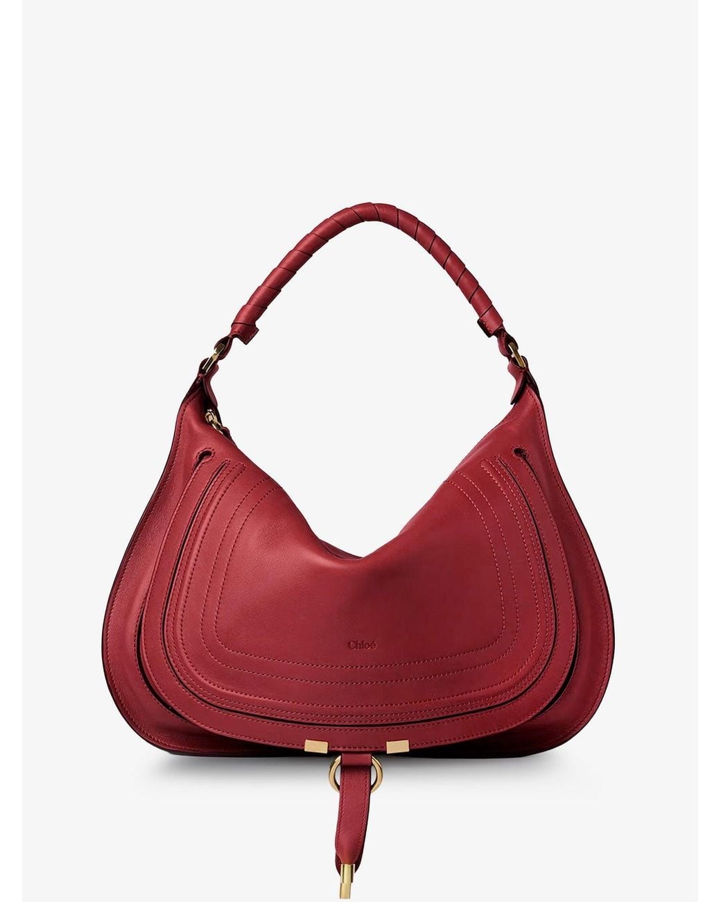 Chloé Red Marcie Medium Leather Shoulder Bag