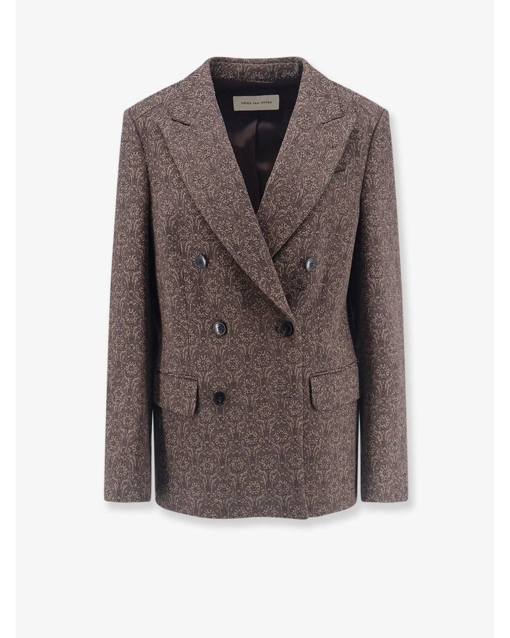 Dries Van Noten Brown Barrysta Wool And Cotton Blazer