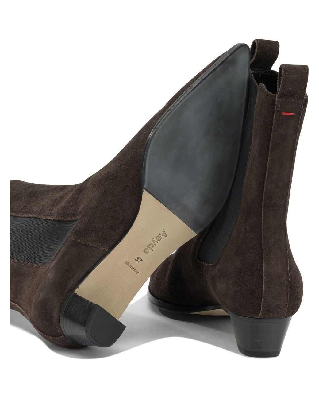 Aeyde Black Kiki Suede Leather Leather Rubber Boots