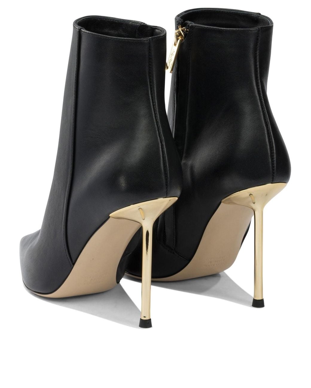 Ninalilou Black Laelen Calf Leather Heeled Ankle Boots