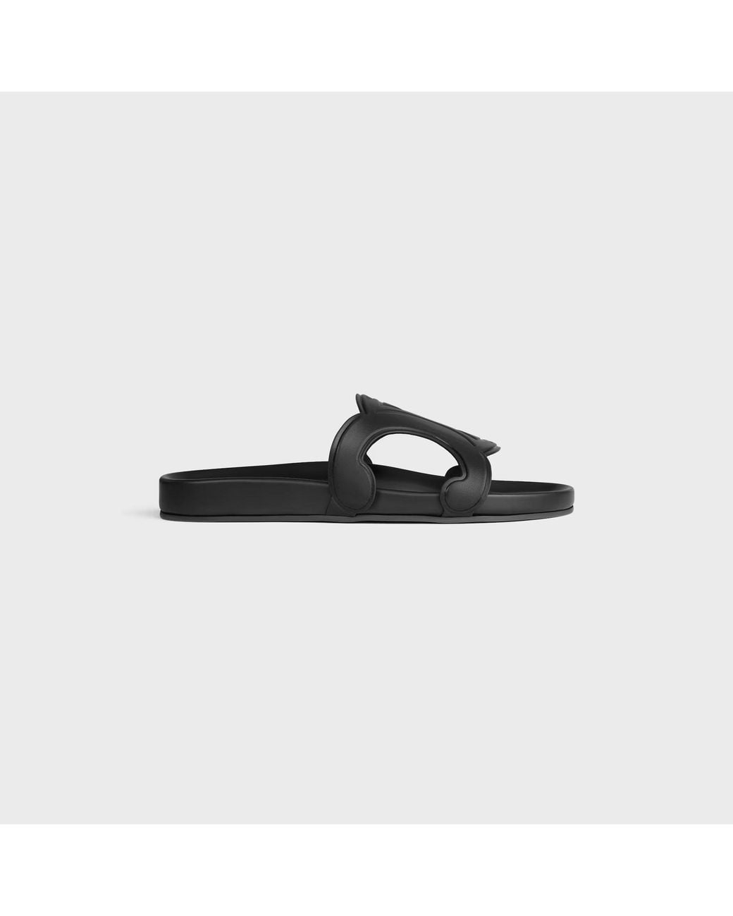 Céline Black Triomphe Leather Sandals