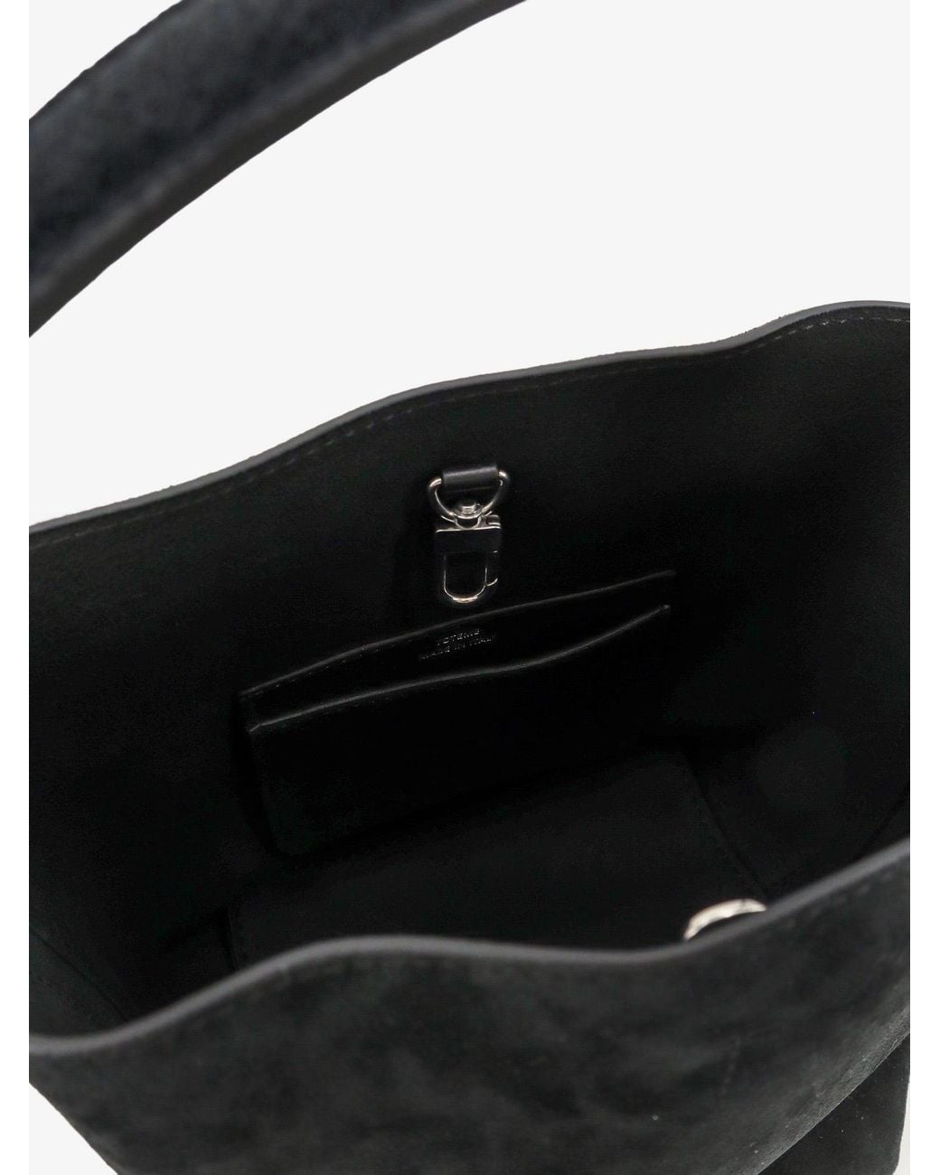 Totême Black Small Belted Suede Handbag