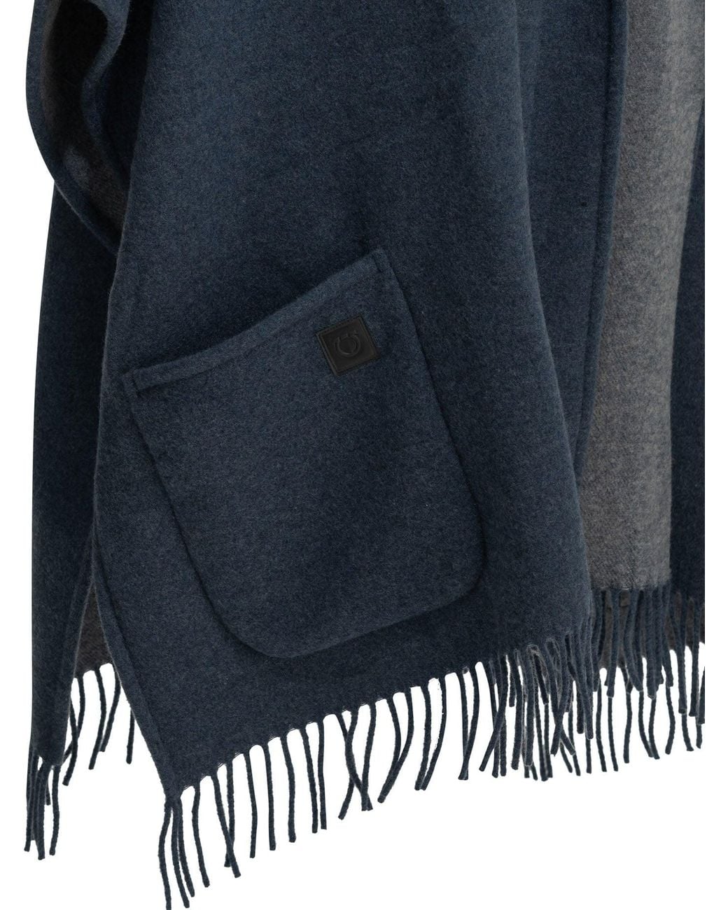 Ferragamo Blue Easy Wide Cape