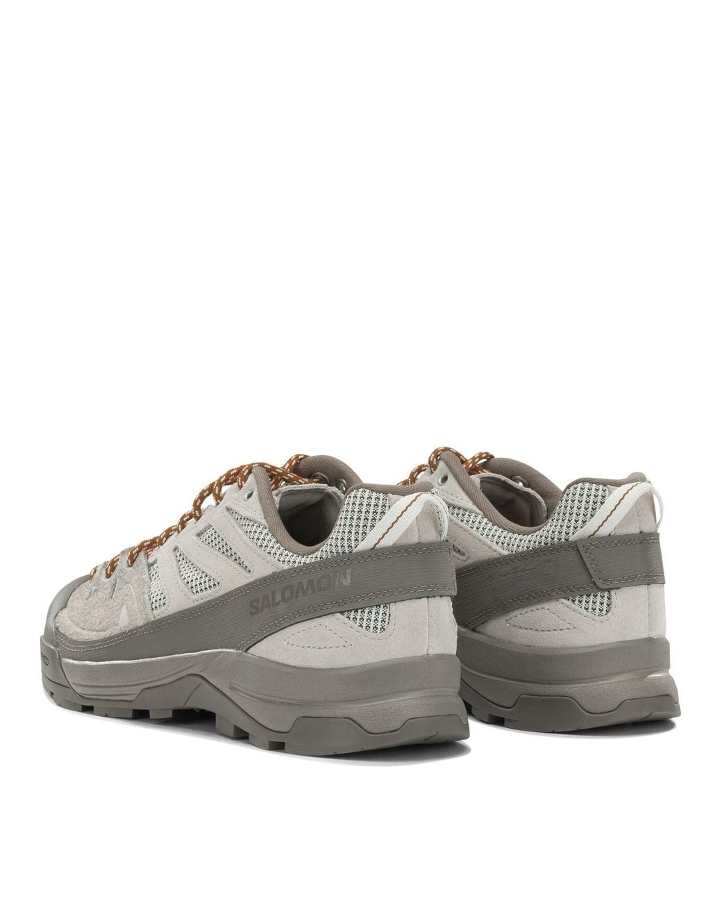Salomon Gray X-Alp Woven Suede Fabric Rubber Sneakers for men
