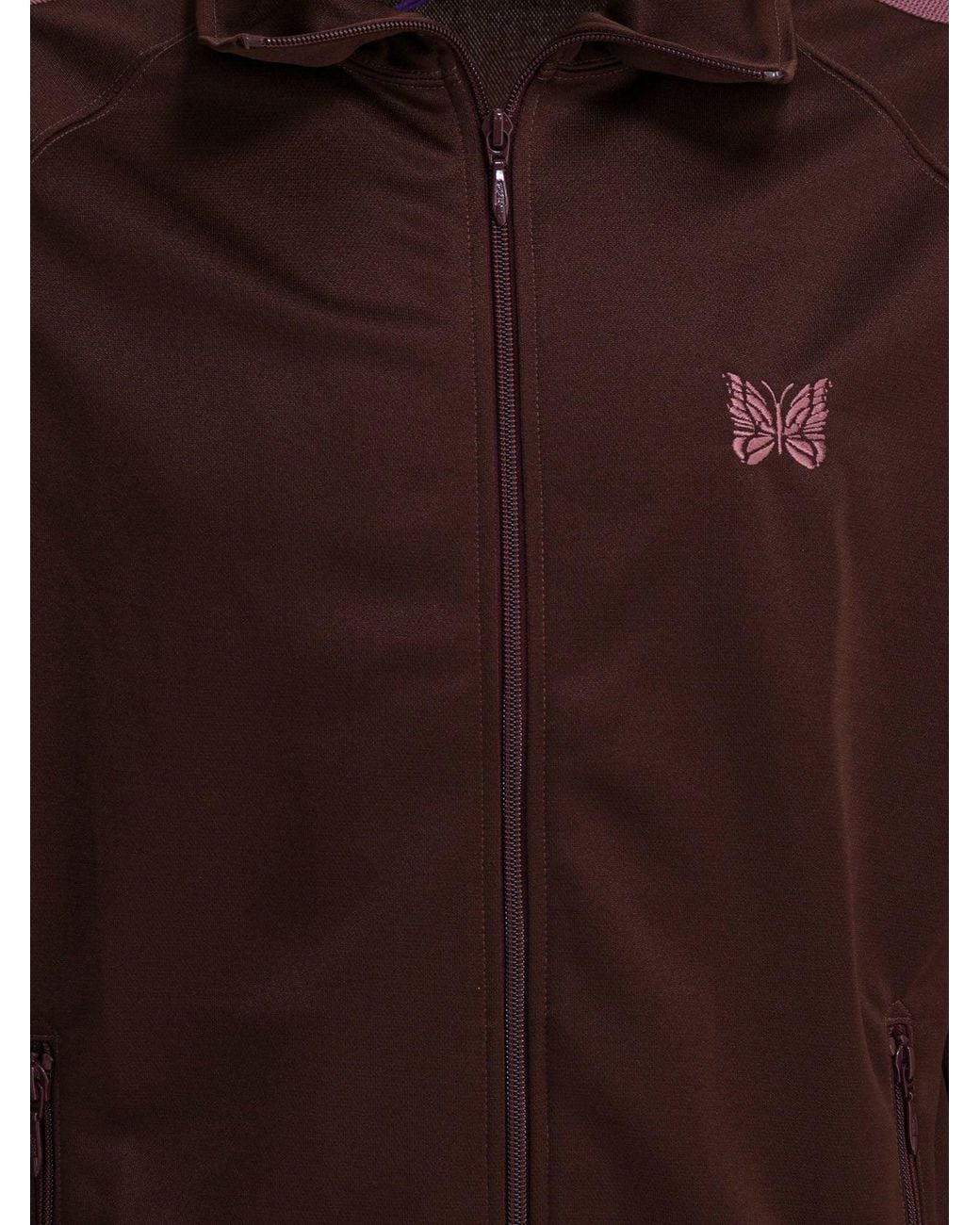 Needles Brown "Poly Smooth" Zippered Sweatshirt for men