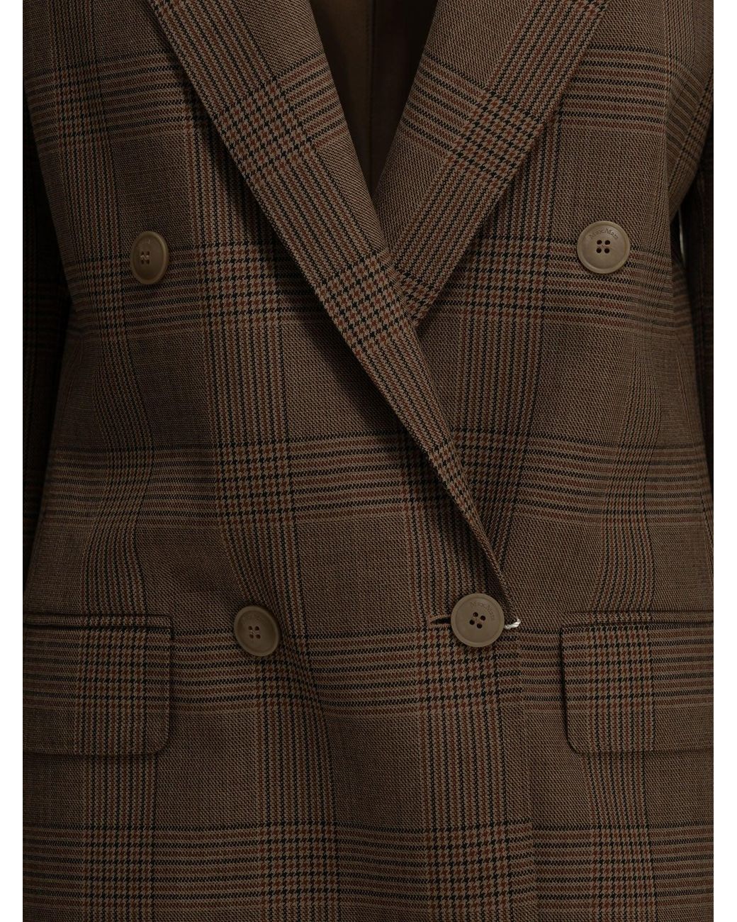 Max Mara Brown Double-Breasted Wool Blazer