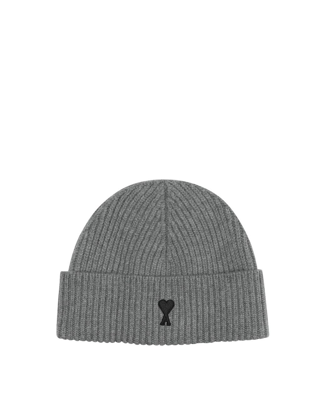 AMI Gray Ami De Coeur Beanie for men