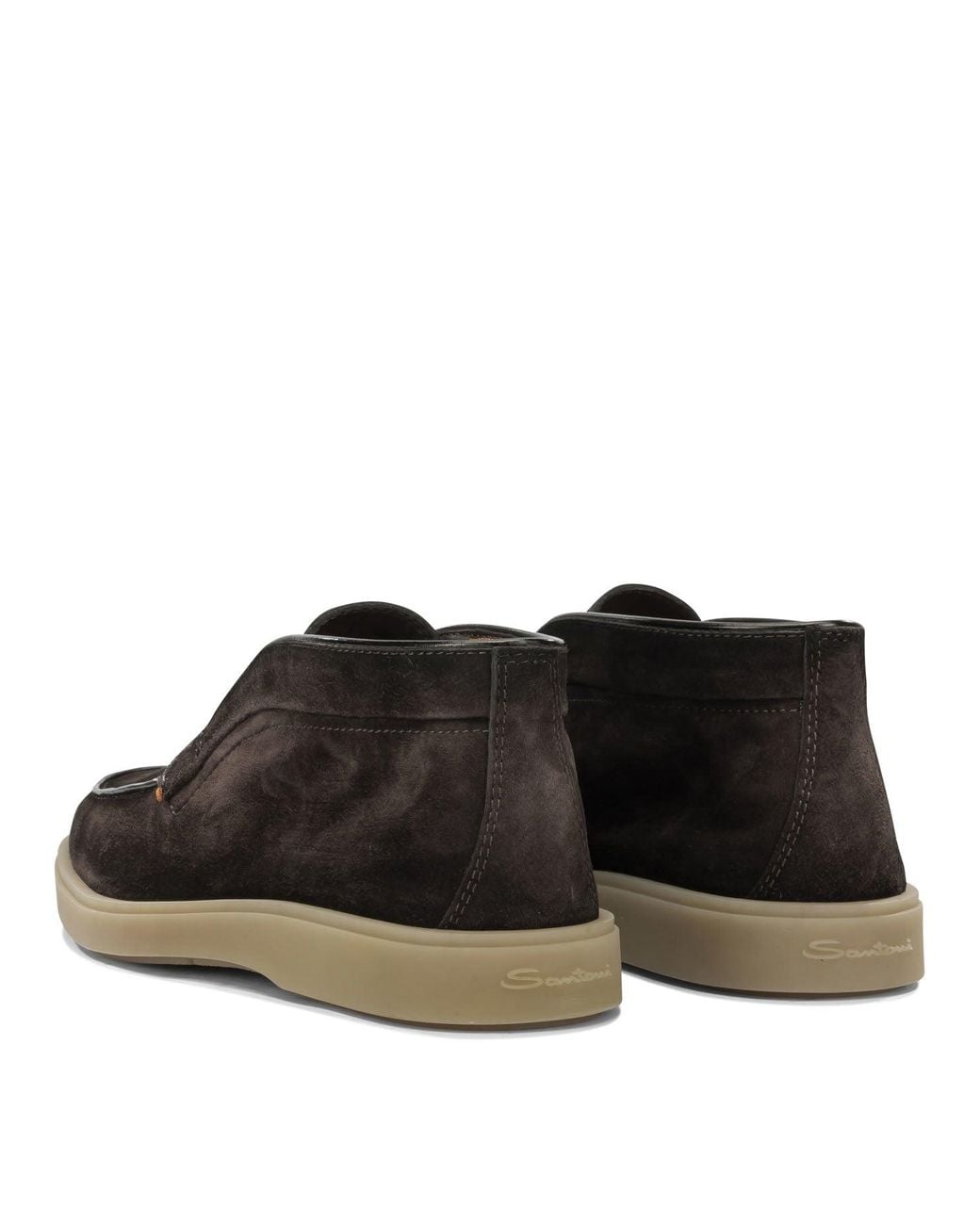Santoni Brown Digits Loafers for men
