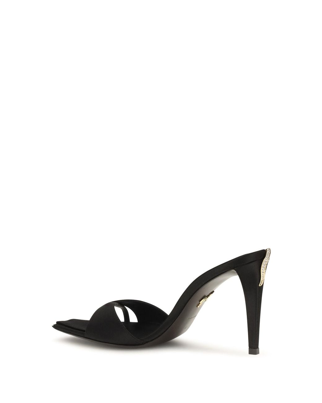 Giuseppe Zanotti Black Salamander Satin Mules Sandals