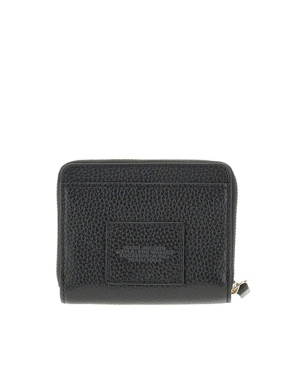Marc Jacobs Black Grained Leather Mini Compact Wallet