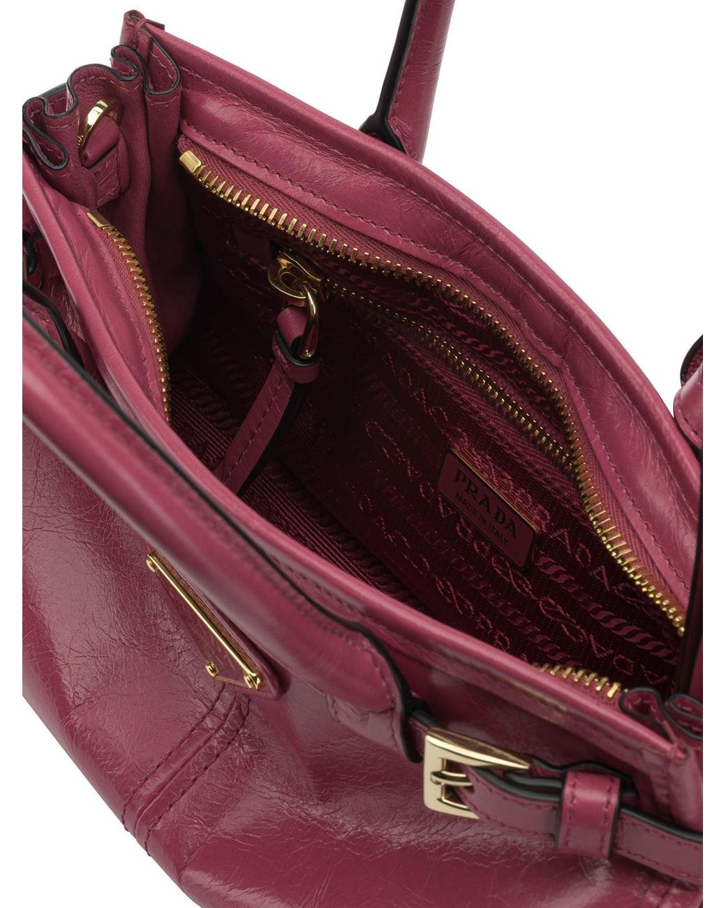Prada Purple Fuchsia Leather Mini Bonnie Handbag