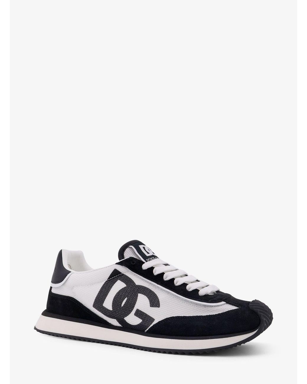 Dolce & Gabbana White Low-Top Mesh Sneakers With Suede Inserts for men