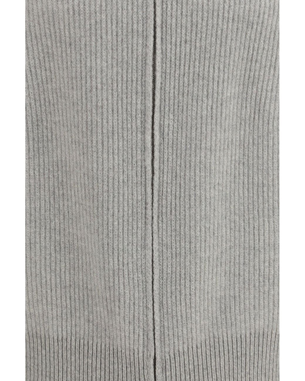 Lardini Gray Wool And Cashmere Zip Sweater for men