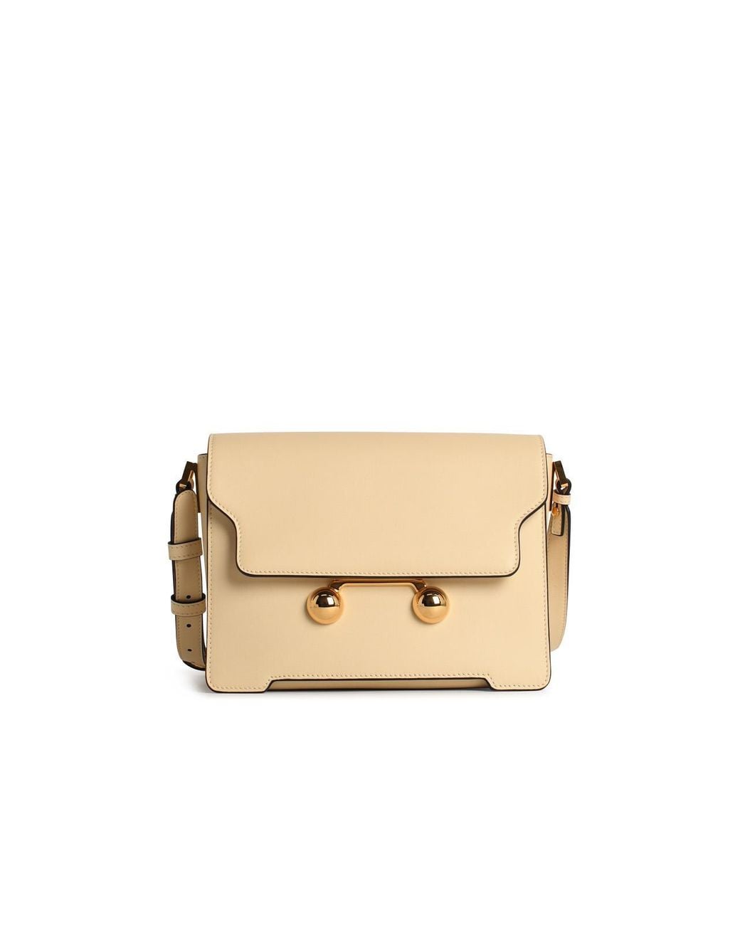 Marni Natural 'New Trunk' Ivory Leather Crossbody Bag