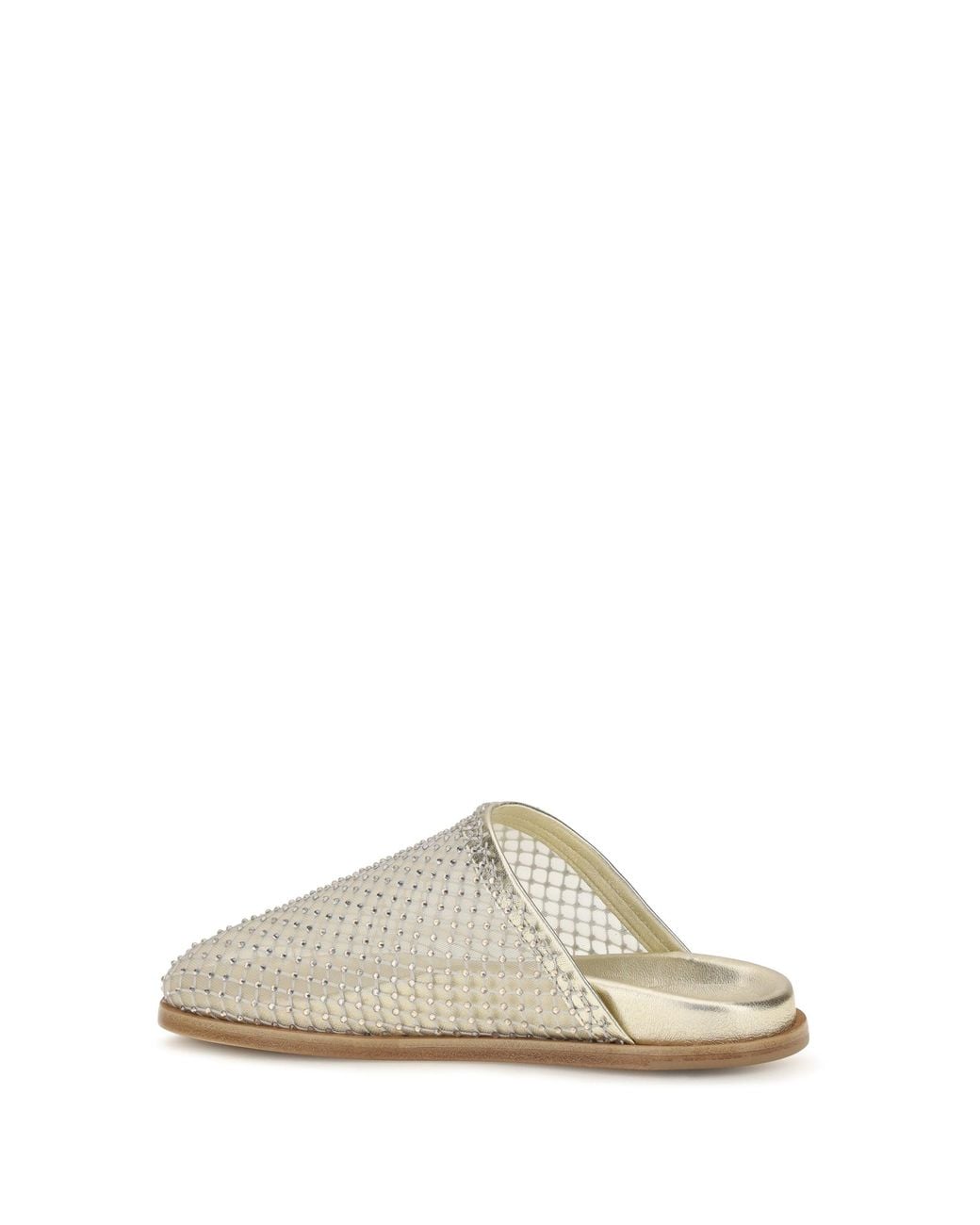 Forte_forte White Mesh Sabot Sandals Platino