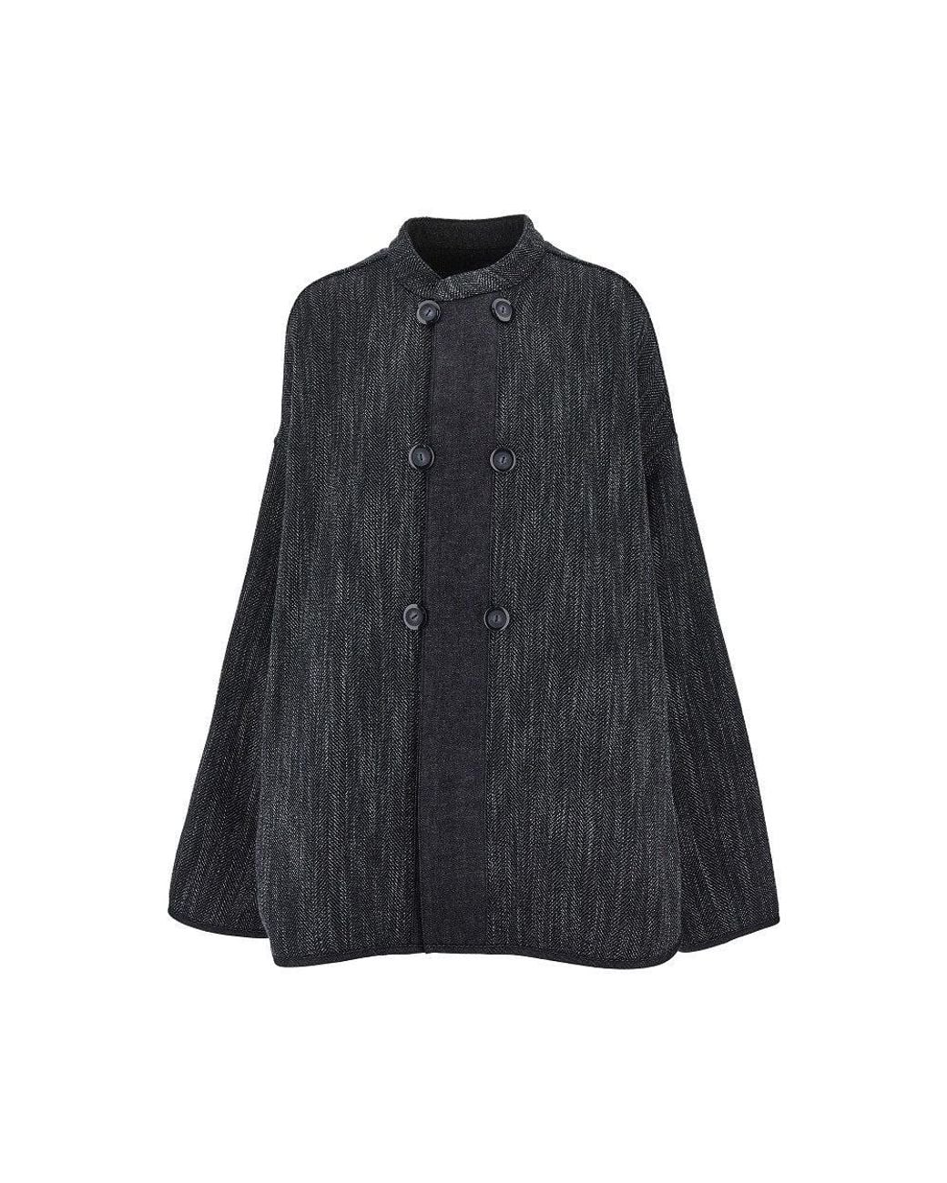 Emporio Armani Blue Wool-Blend Reversible Jacket