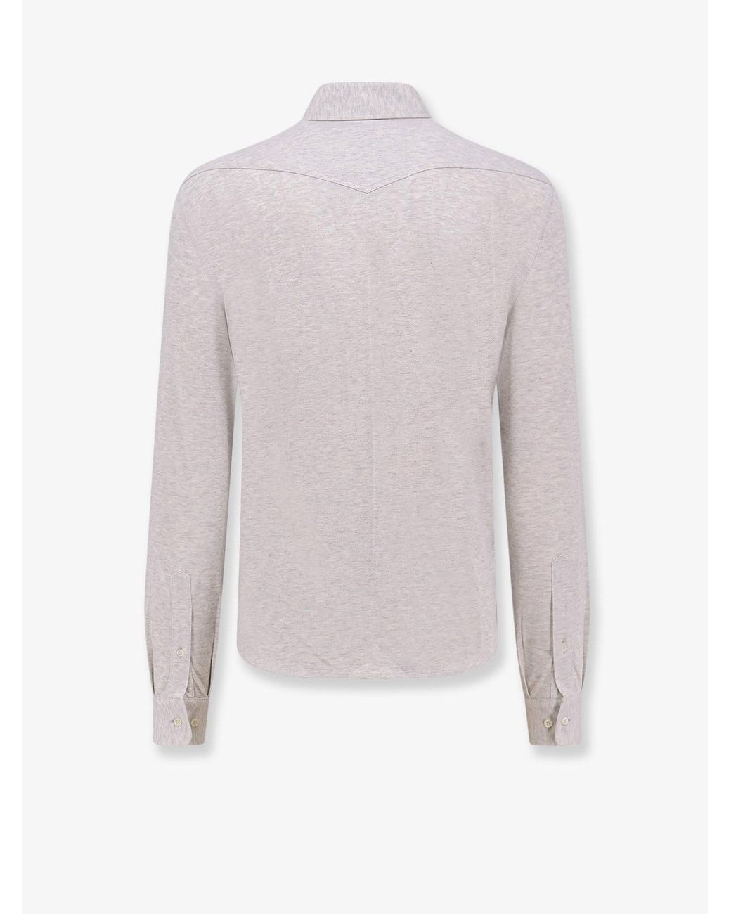 Brunello Cucinelli White Cotton Leisure Fit Shirt for men