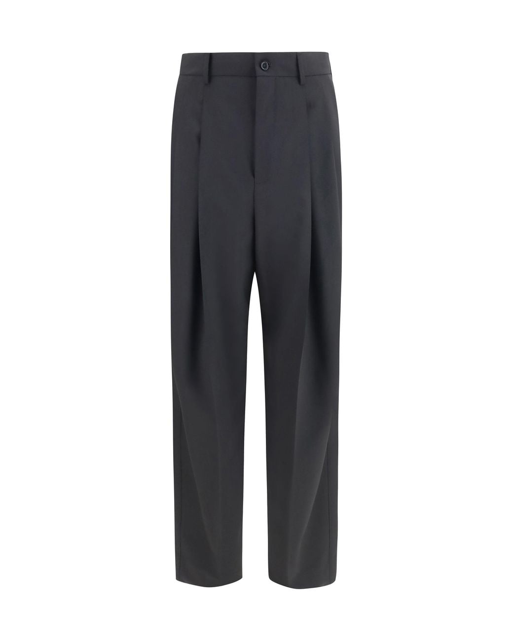 Dolce & Gabbana Blue Tailored Wide-Leg Wool Blend Pants Fleece Trousers for men