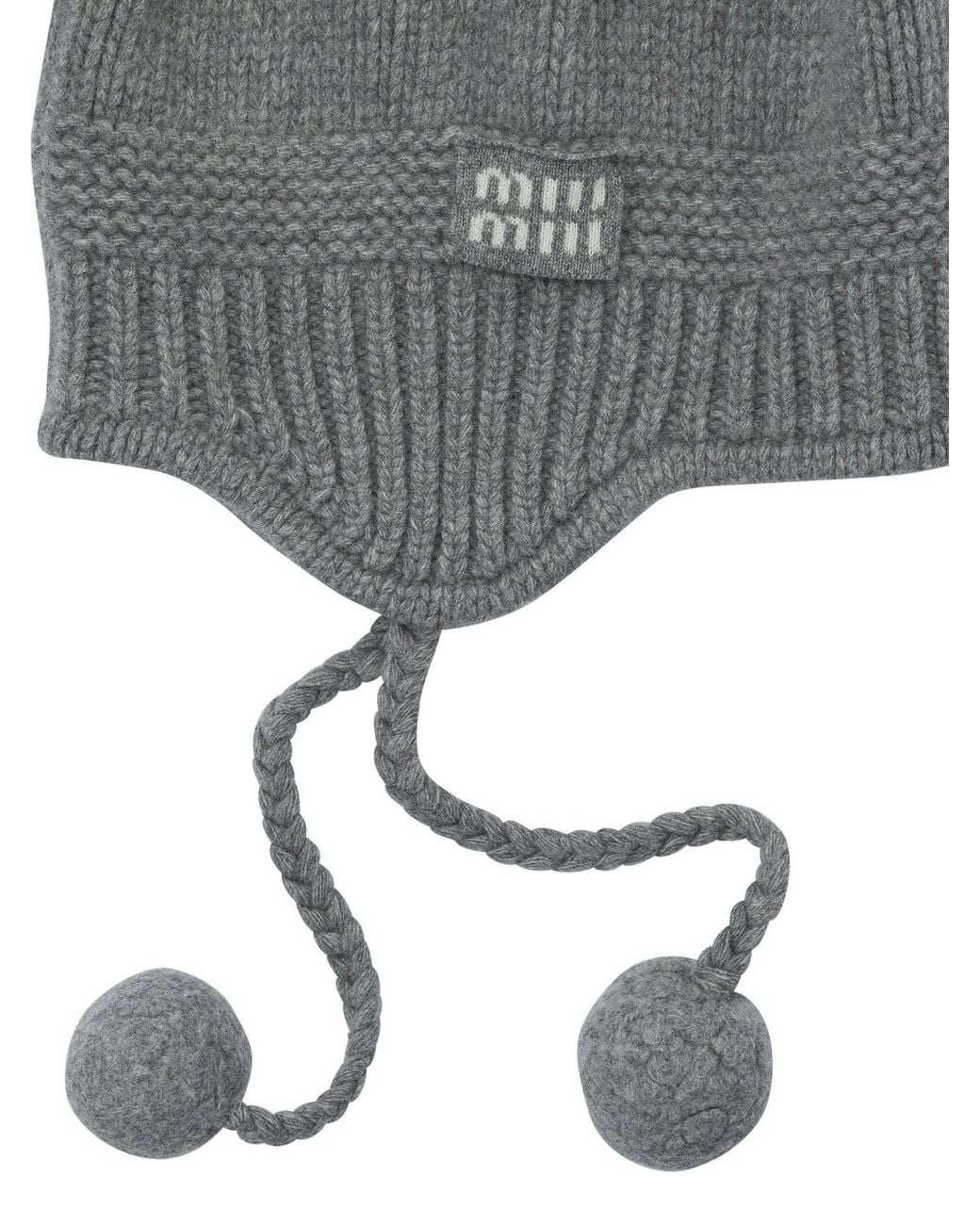 Miu Miu Gray Virgin Wool And Cashmere Beanie