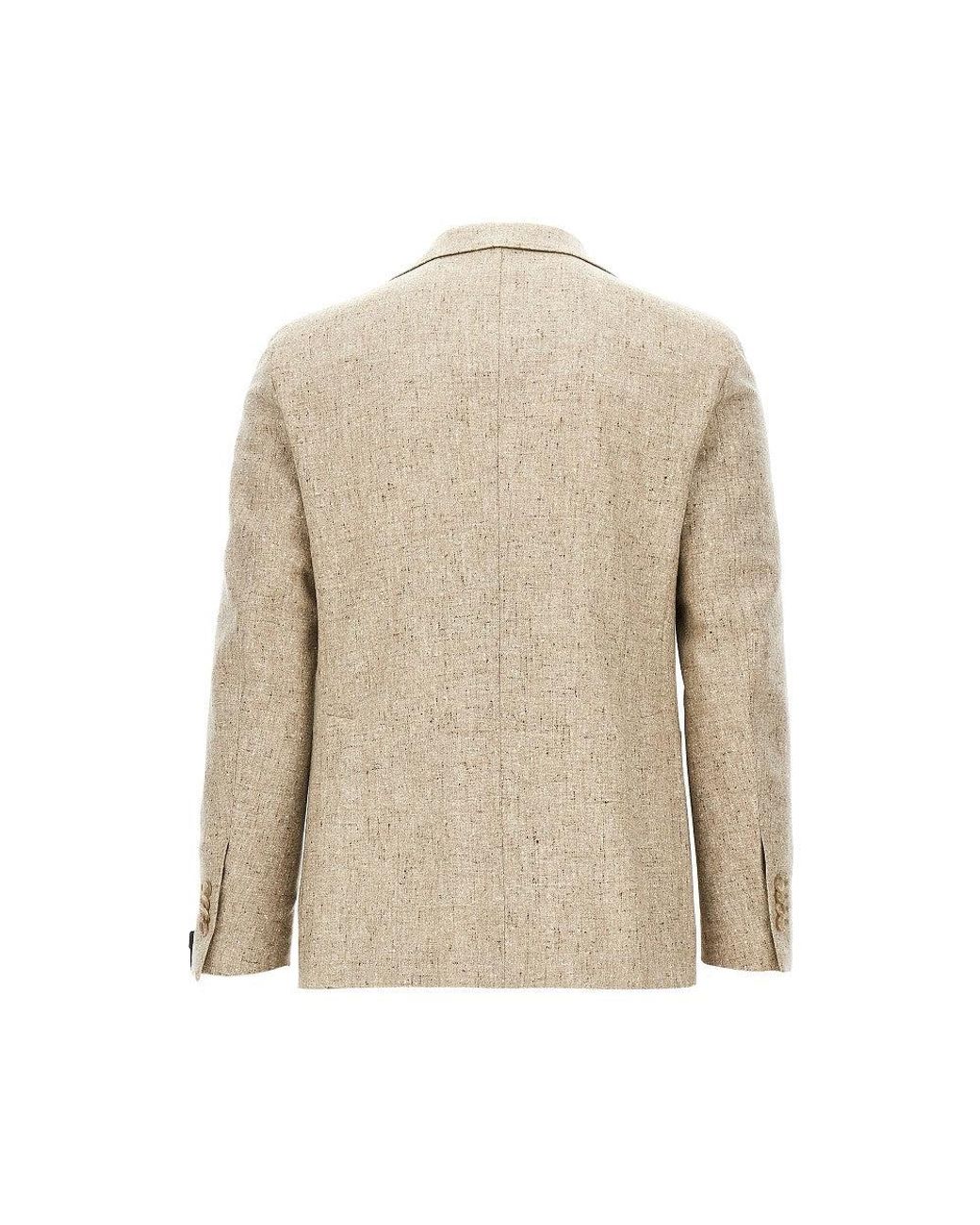Tagliatore Natural Mouliné Virgin Wool Single-Breasted Jacket for men