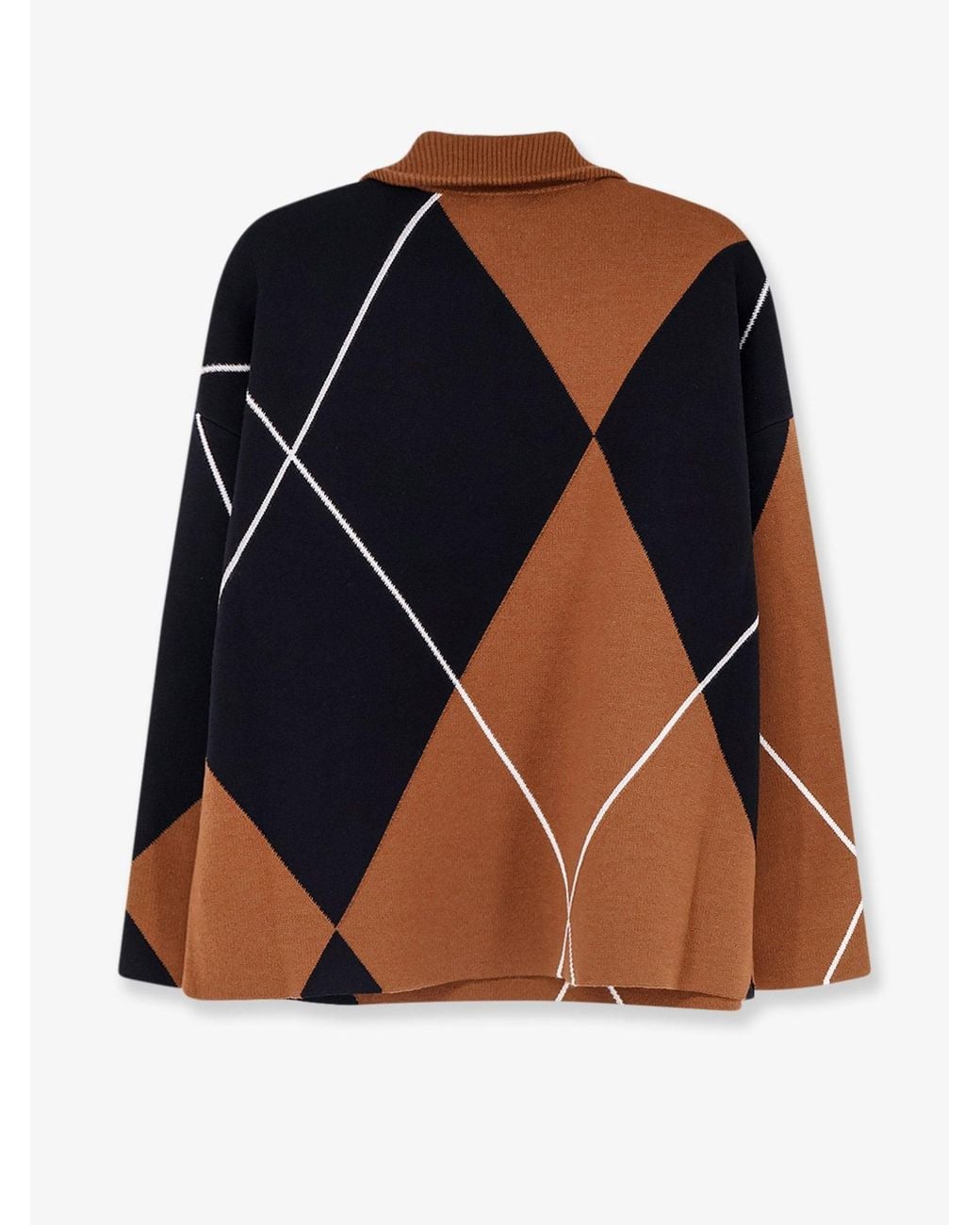 Max Mara Blue Mxmsala Argyle Pattern Virgin Wool Sweater