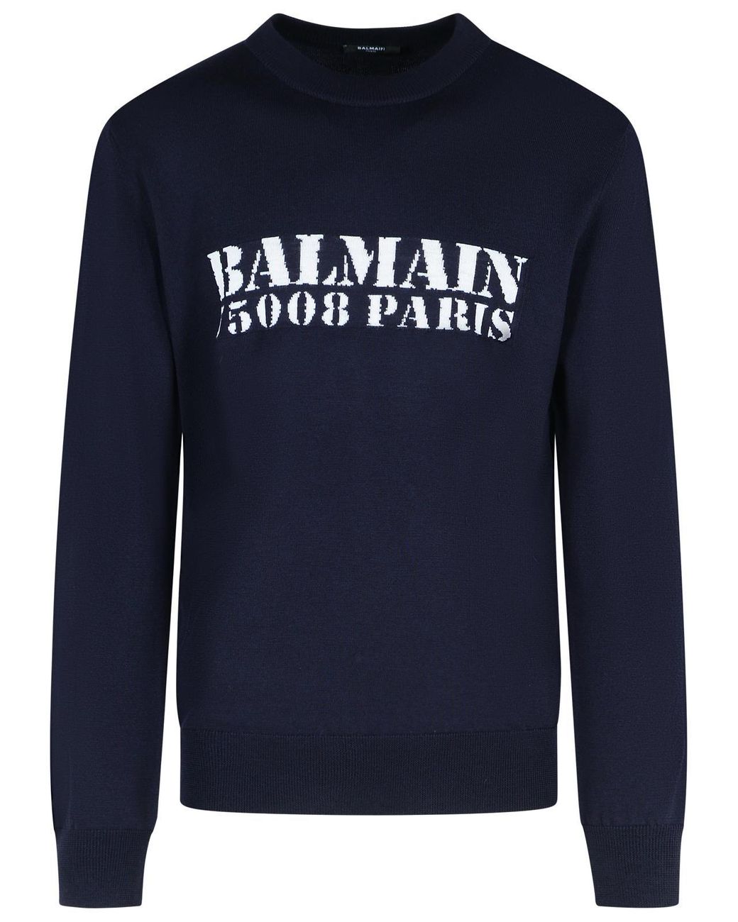 Balmain Blue Merino Wool Sweater for men