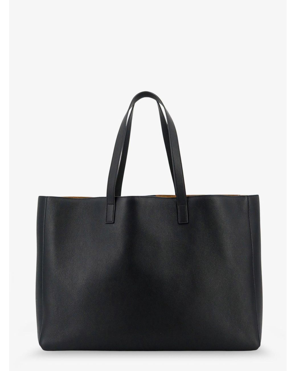 Saint Laurent Black Leather Shopping Bag With Front Logo for men