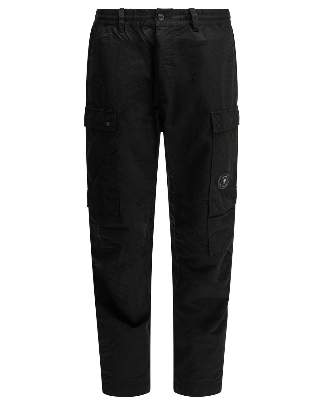 C P Company Black T-Flatt Cargo Pants for men