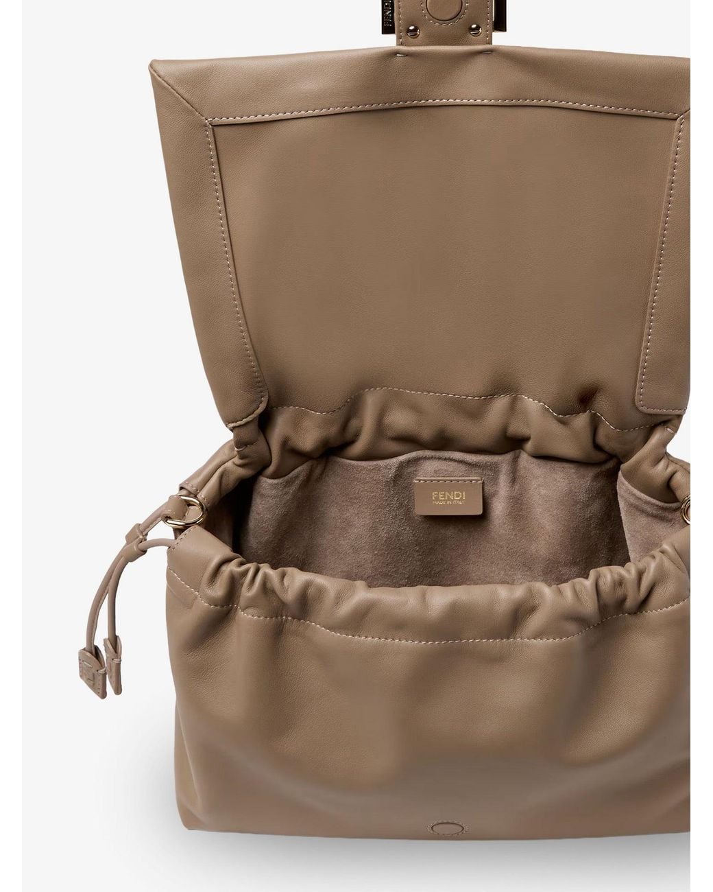 Fendi Natural Baguette Soft Large Leather Bag