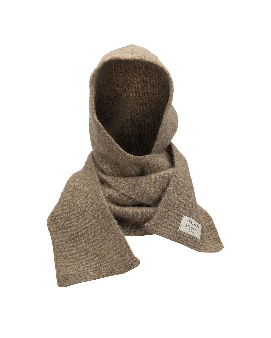 Maison Kitsuné Brown Hooded Scarf
