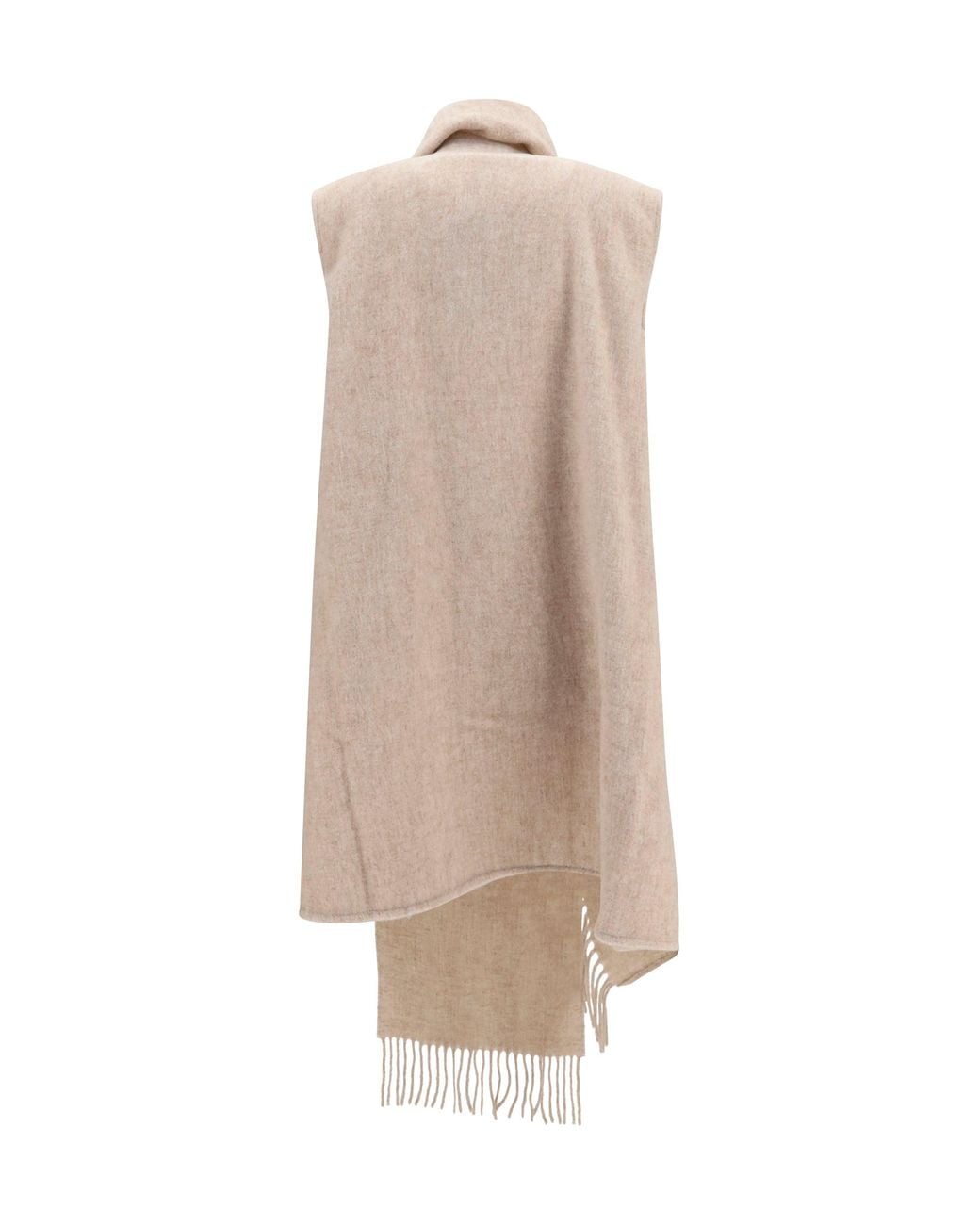 Fabiana Filippi Natural High-Neck Wool Cape