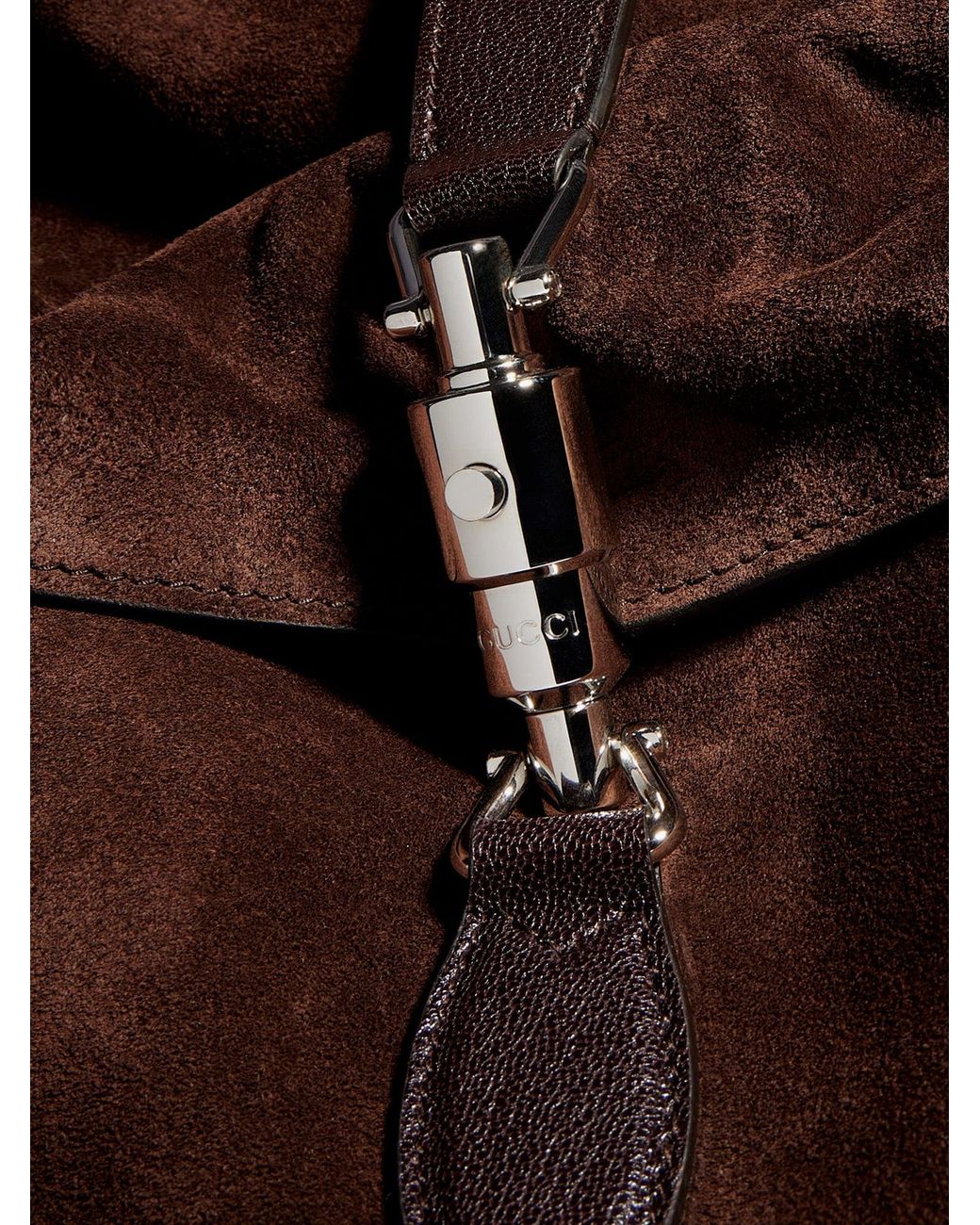 Gucci Brown Jackie Flap Suede Shoulder Bag for men